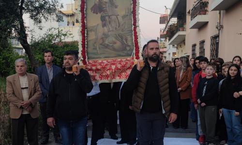 Λαμπρή η εορτή του Αγίου Γεωργίου, στο Β' Κοιμητήριο Πύργου